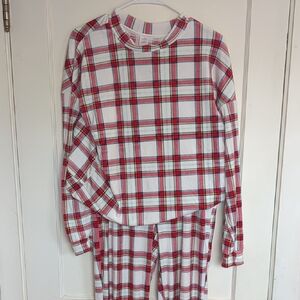 Auden Red and White Plaid Kids Long-Sleeve Pajama Set
